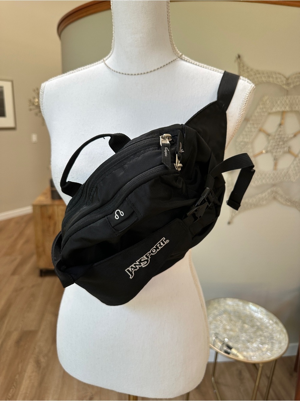 Jansport Black Men's Belt Bag Crossbody
